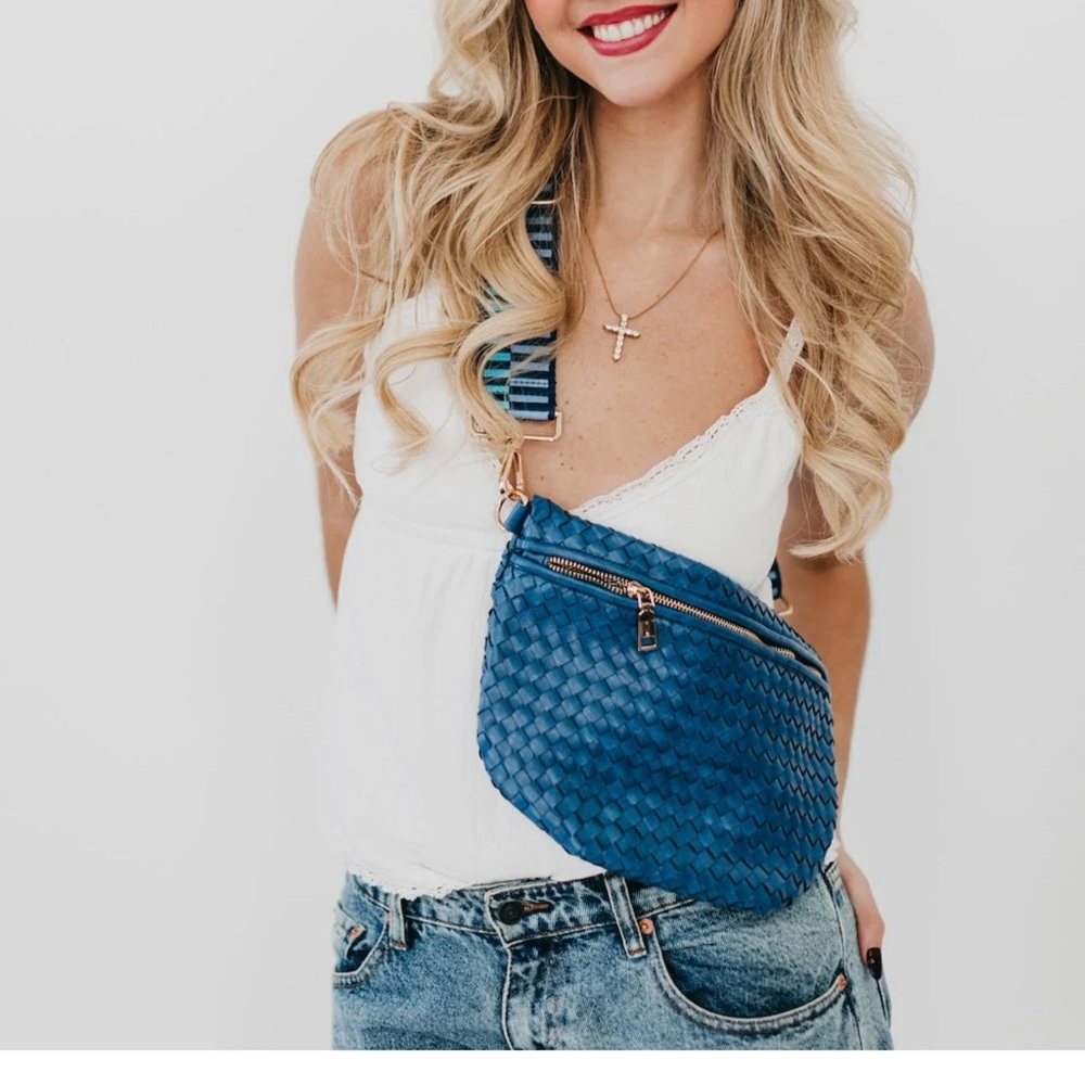 Westlyn Woven Bum Bag Blue Crossbody Bag